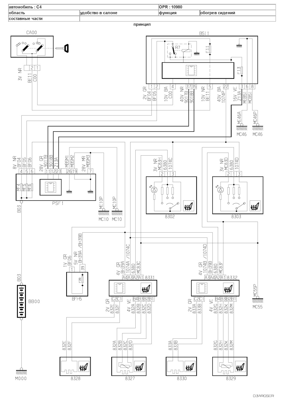 Электрическая схема ситроен с4 хэтчбек