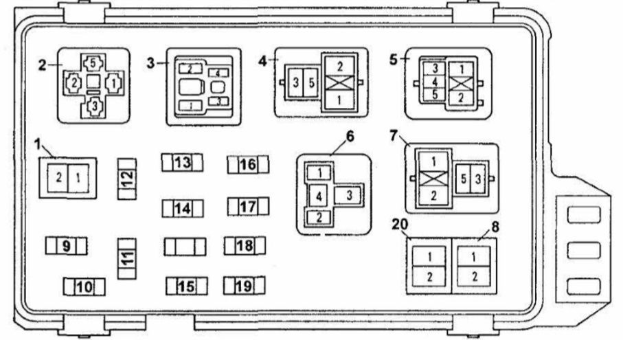 Схема предохранителей тойота камри sv40