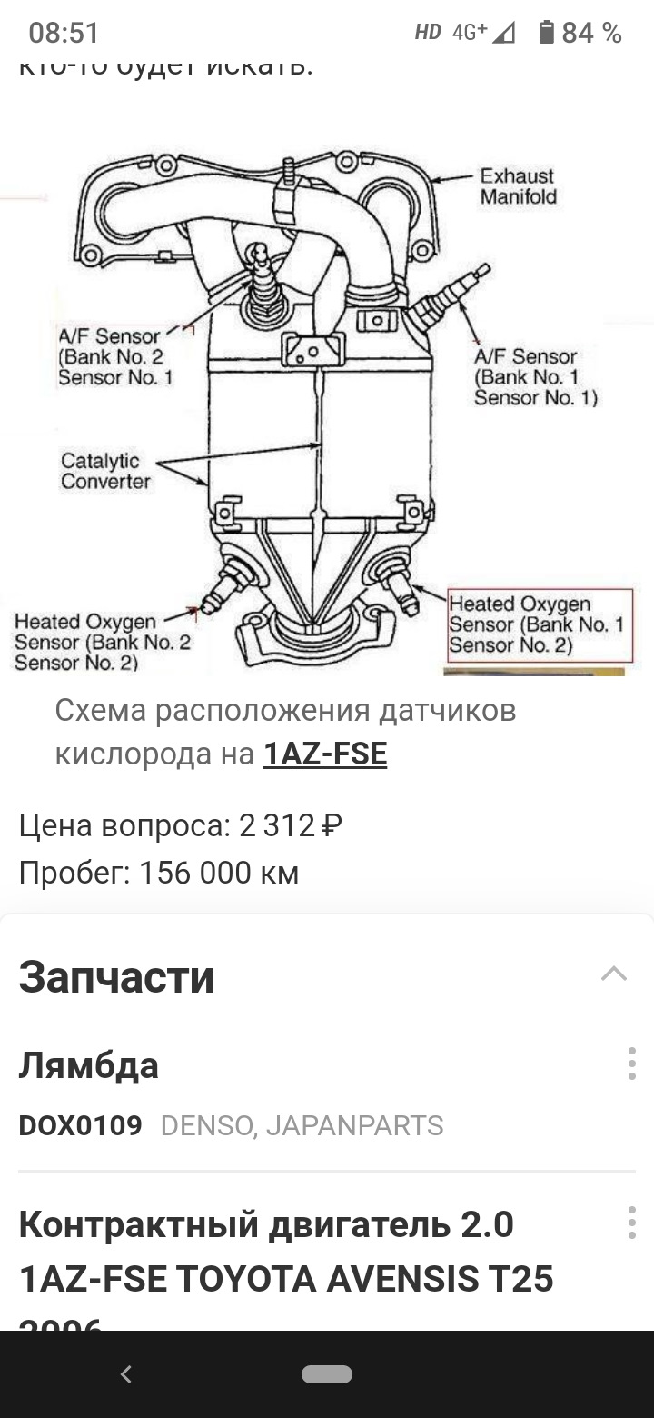 Запчасти на фото: DOX0109. Фото в бортжурнале Toyota Avensis II