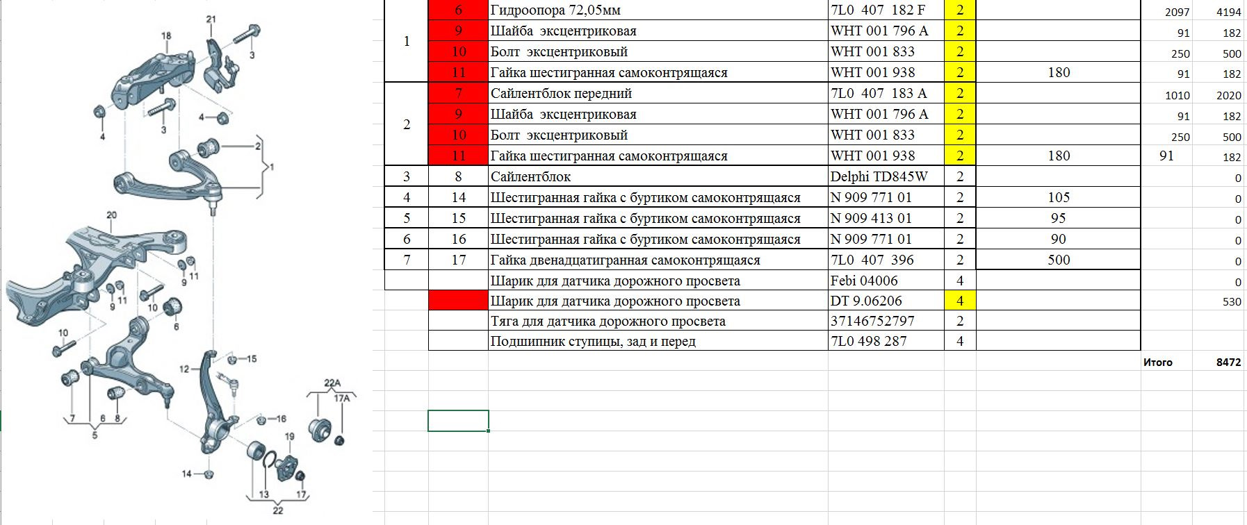 Схема задней подвески тигуан