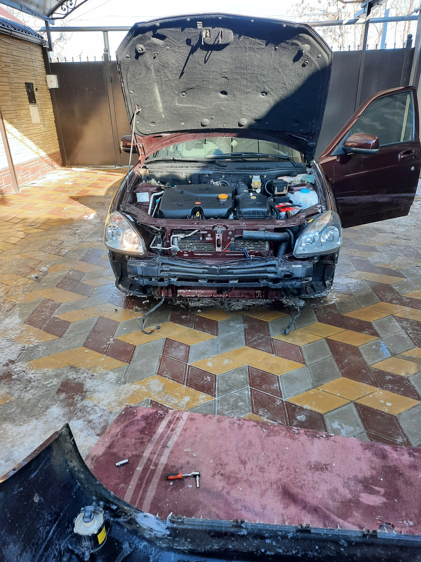 Фары приора 2 установил часть 4 — Lada Приора хэтчбек, 1,6 л, 2010 года ...