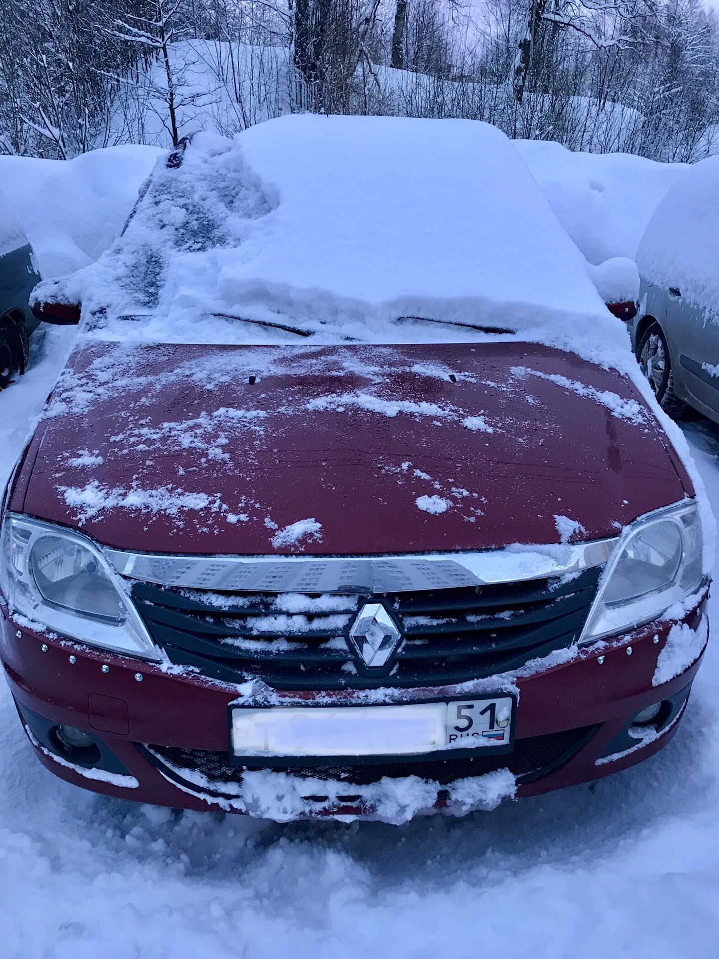 Снежная зима 2019. — Renault Logan (1G), 1,6 л, 2010 года | наблюдение |  DRIVE2