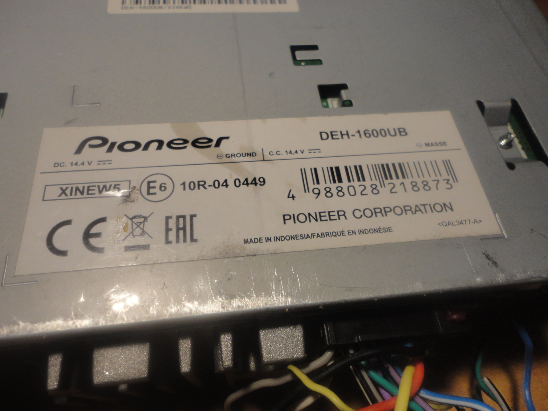 Pioneer deh 1500ubg