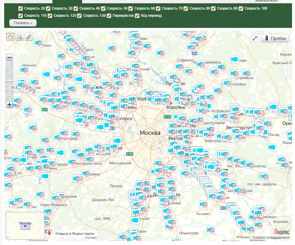Камеры ГИБДД на карте Москвы: расположение …