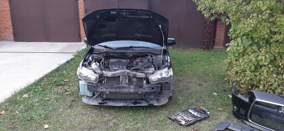 Мойка радиаторов без снятия. — Mitsubishi Lancer X, 1,5 л., 2011 года ...