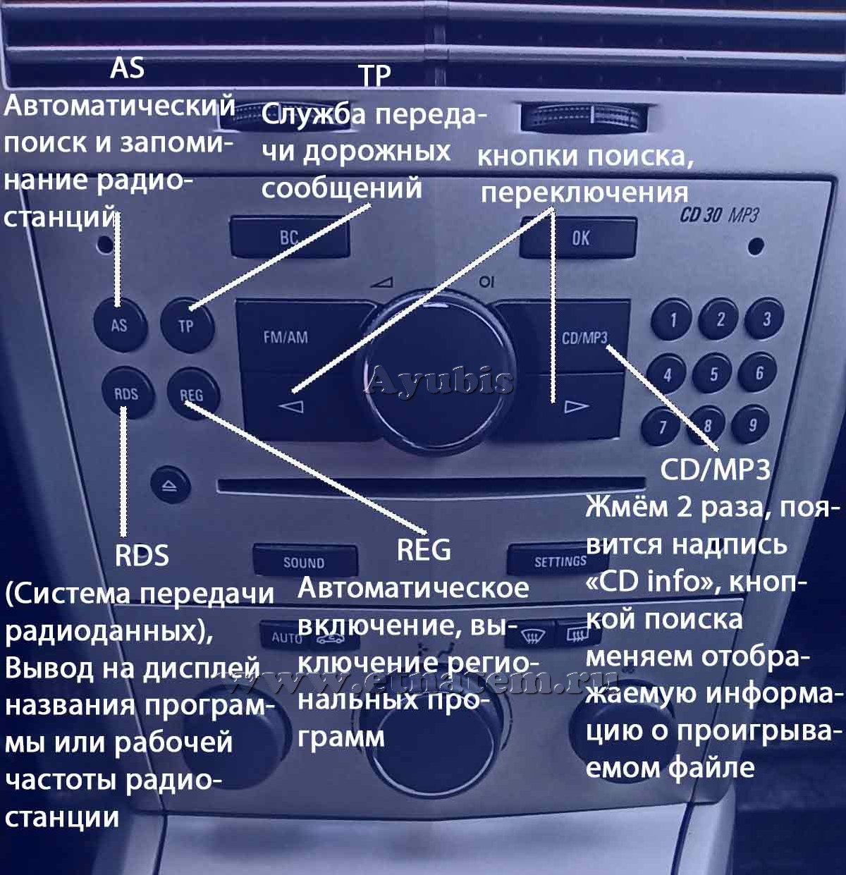 Настройка магнитолы CD30 MP3 — Opel Astra H GTC, 1,8 л, 2006 года |  наблюдение | DRIVE2