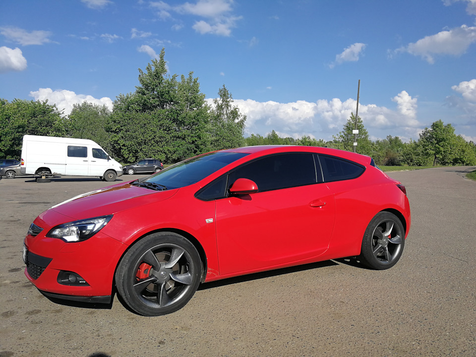 Суппорта в красный и немножко тонировочки — Opel Astra J GTC, 1,4 л ...
