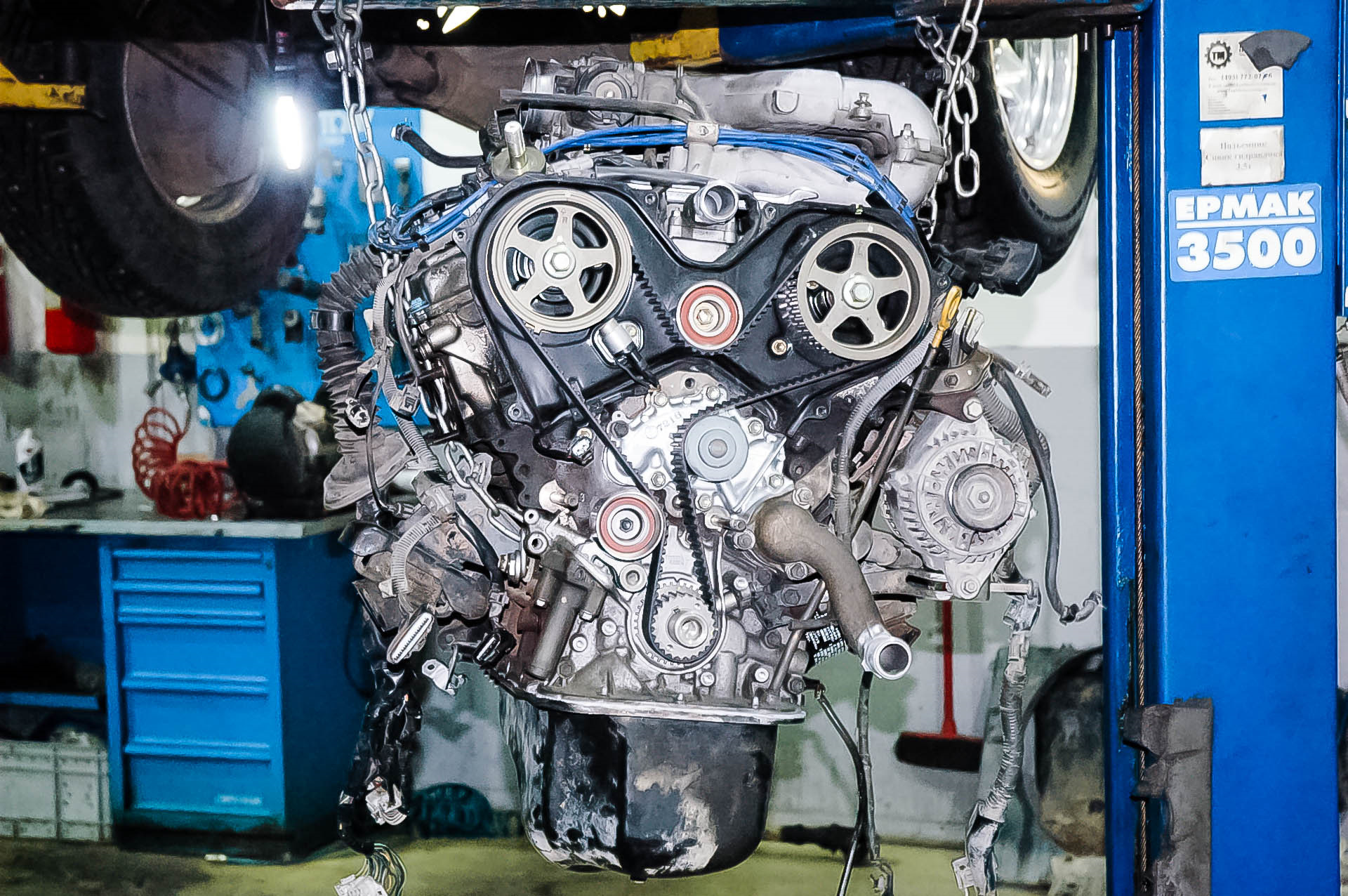 Toyota Four Runner 5 VZ FE Обслуживание двигателя и установка на автомобиль...