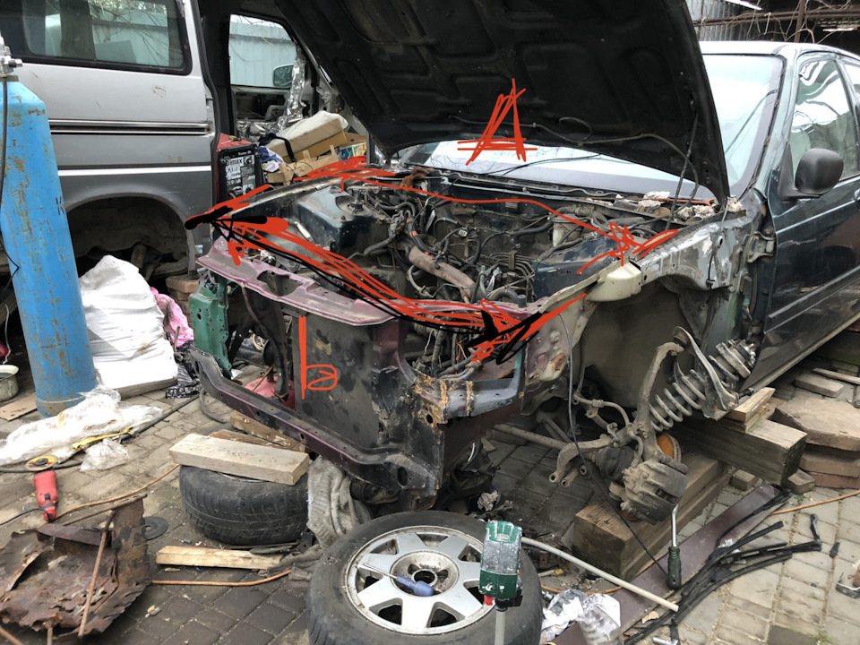 Замена лонжерона — Honda Civic Fastback (5G), 1,4 л, 1995 года ...