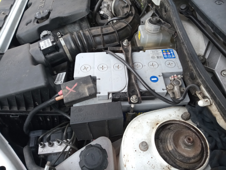 Установка АКБ Тюмень Премиум 77А.ч 680А — Lada Калина 2 хэтчбек, 1,6 л ...