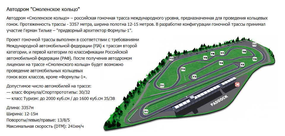 Автодром семей схема