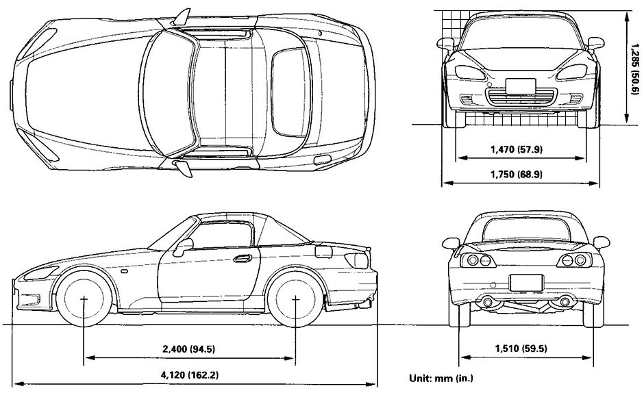 Размер 2000. Honda s2000 габариты. Honda 2000 габариты. Колесная база s2000. Хонда с 2000 чертеж.