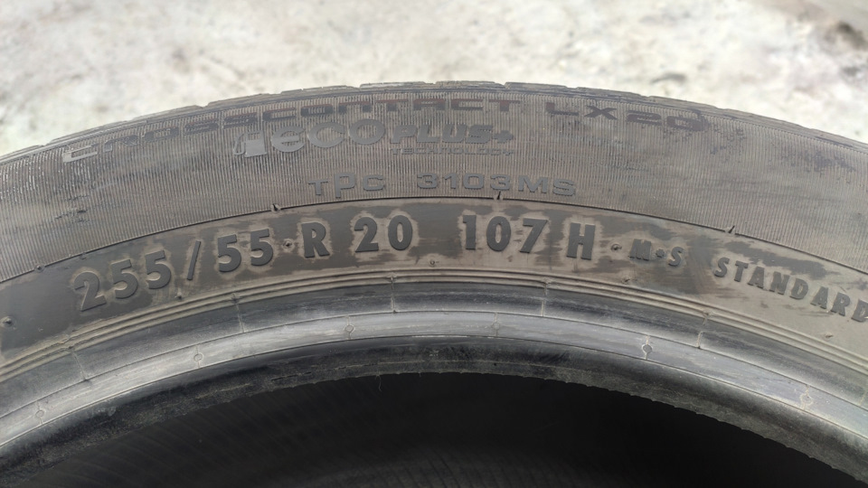 Летняя резина Continental 255/55 R20 — Mazda CX-9 (2G), 2,5 л, 2017 ...