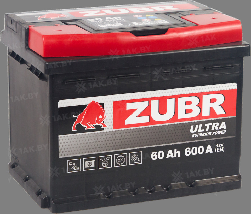 Аккумулятор ZUBR ULTRA (60 A/h), 600A R+ — Renault Megane I, 1,4 л ...
