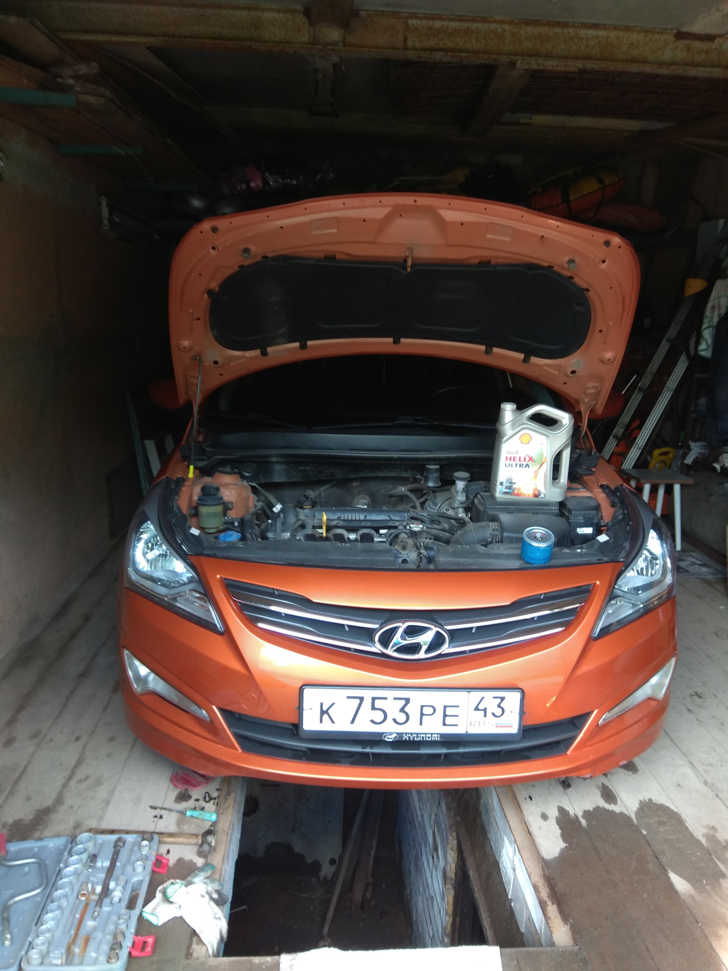 Масло и мойка радиаторов — Hyundai Solaris, 1,6 л, 2014 года | своими ...