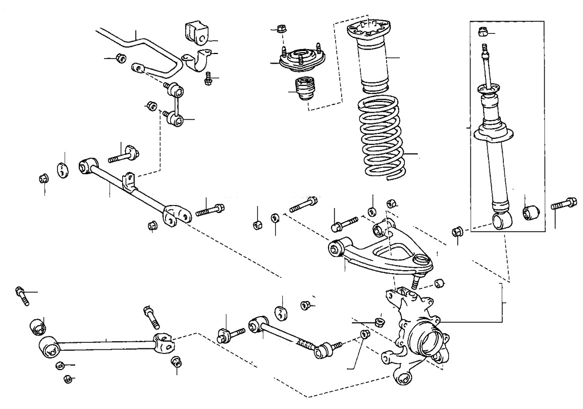 Задняя подвеска тойота марк 2 90 кузов схема