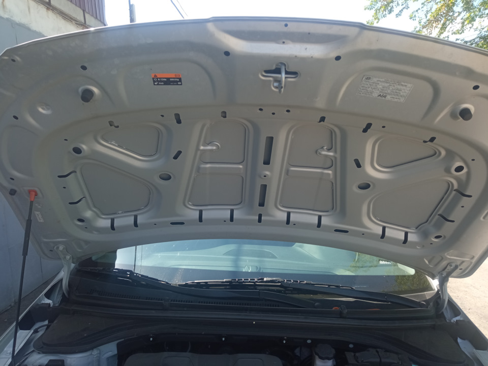 Шумоизоляция капота — Hyundai Elantra (6G), 2 л, 2019 года | своими ...