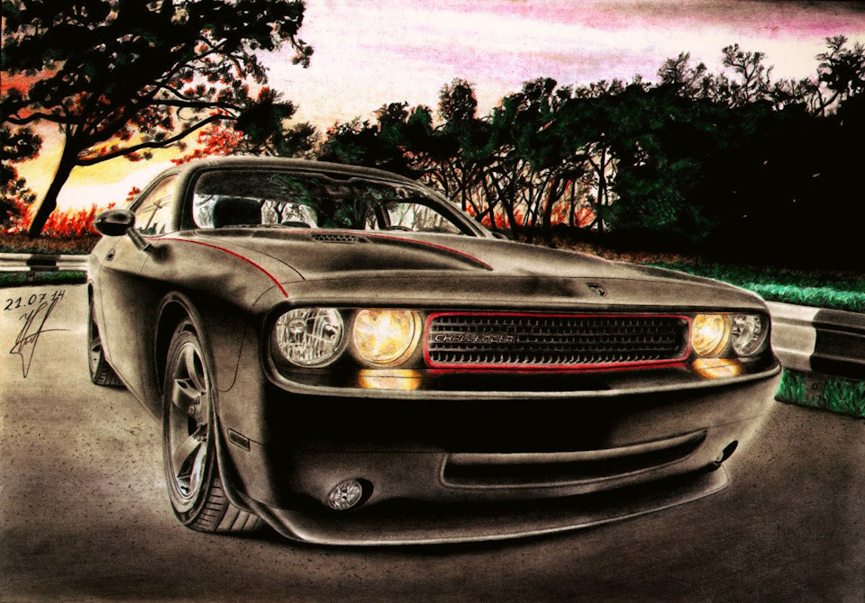 Рисунок dodge challenger