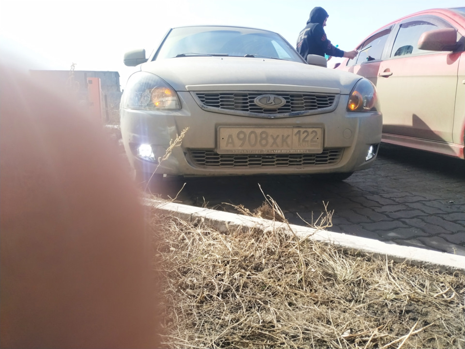 Диодные ПТФ часть 2 — Lada Приора седан, 1,6 л, 2007 года | аксессуары ...