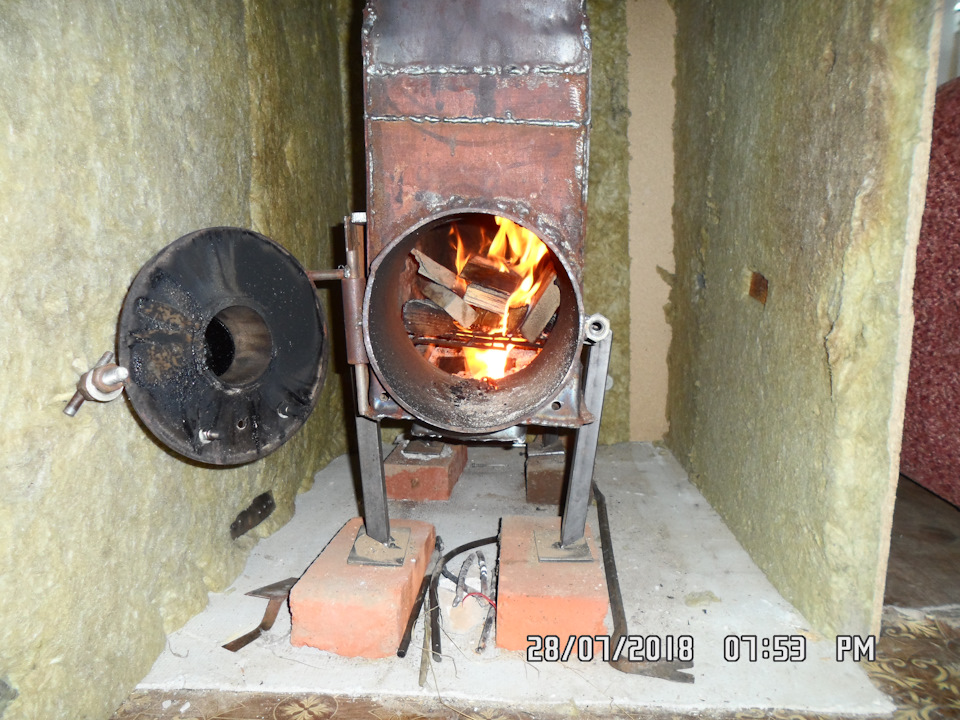 печка на дровах и отработке своими руками