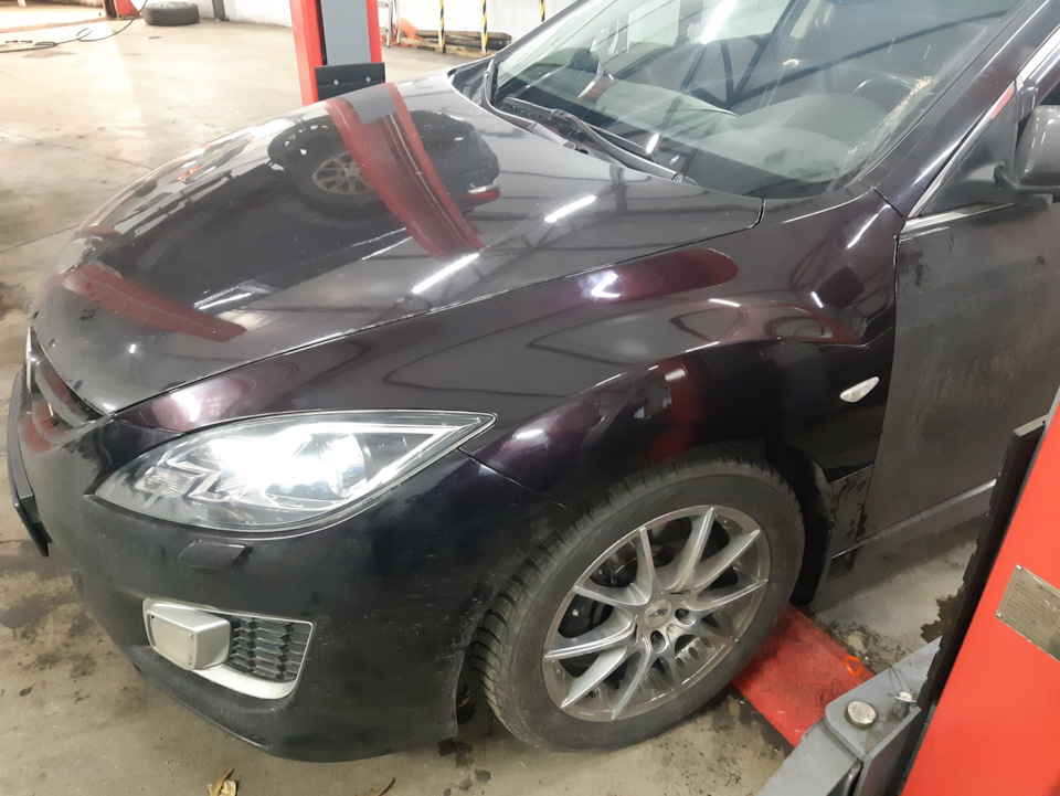 Замена передних крыльев - Mazda 6 (2G) GH, 2,5 л, 2008 года кузовной ремонт DRIV