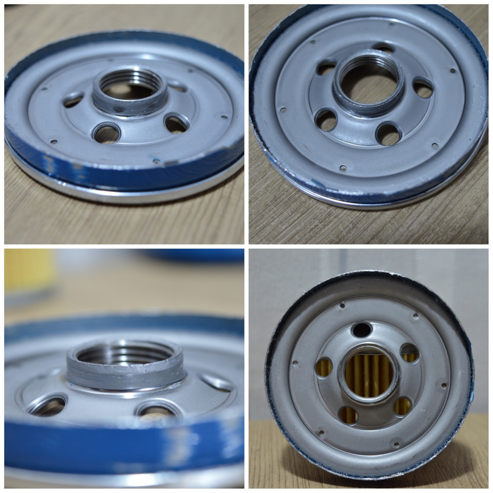 А вот тут уже заметны отличия от Китайских продуктов. Втулка под резьбу сделана хоть и не идеально, но уже лучше чем у многих China фильтров. А как обработаны изнутри отверстия для подачи масла! Моё почтение. — Hyundai Solaris (1G)