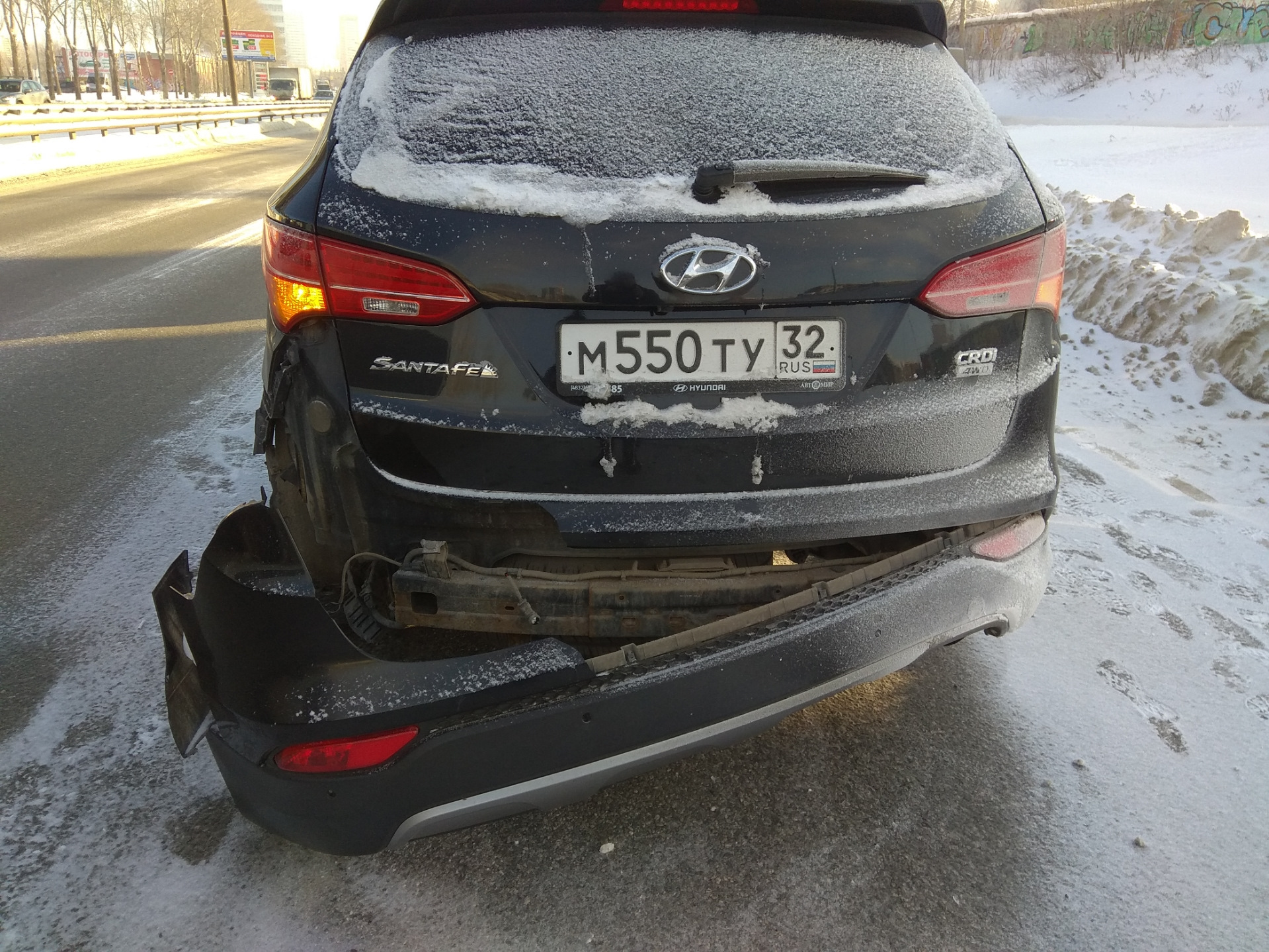 Не везёт так не везёт — Hyundai Santa Fe (3G), 2,2 л, 2013 года | ДТП |  DRIVE2