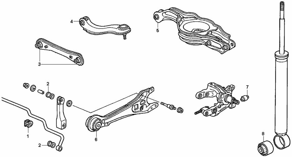 Схема задней подвески хонда одиссей ra6