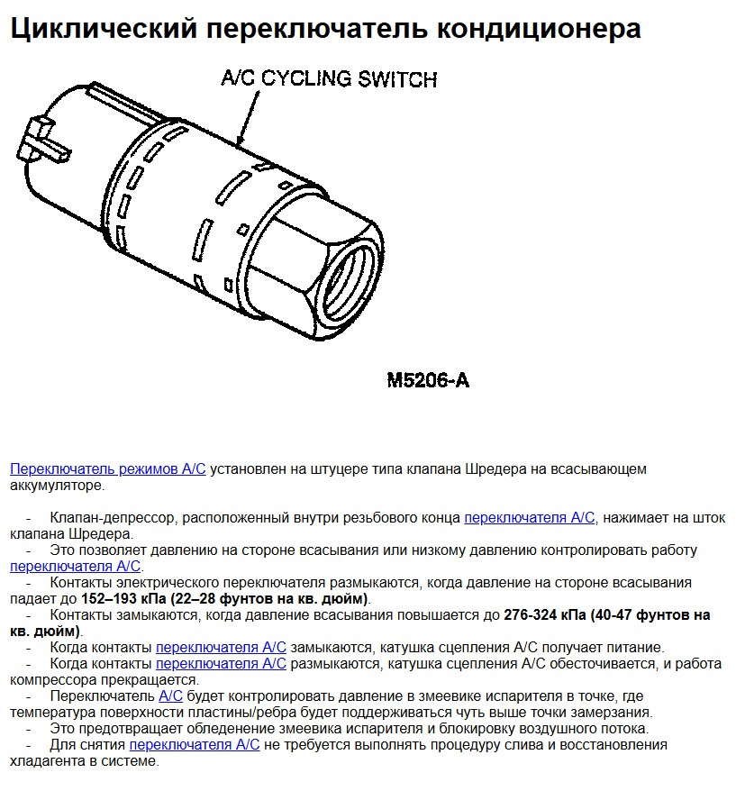 Описание функционала размыкателя — Lincoln Town Car III. Запчасти на фото: MS206, 276324
