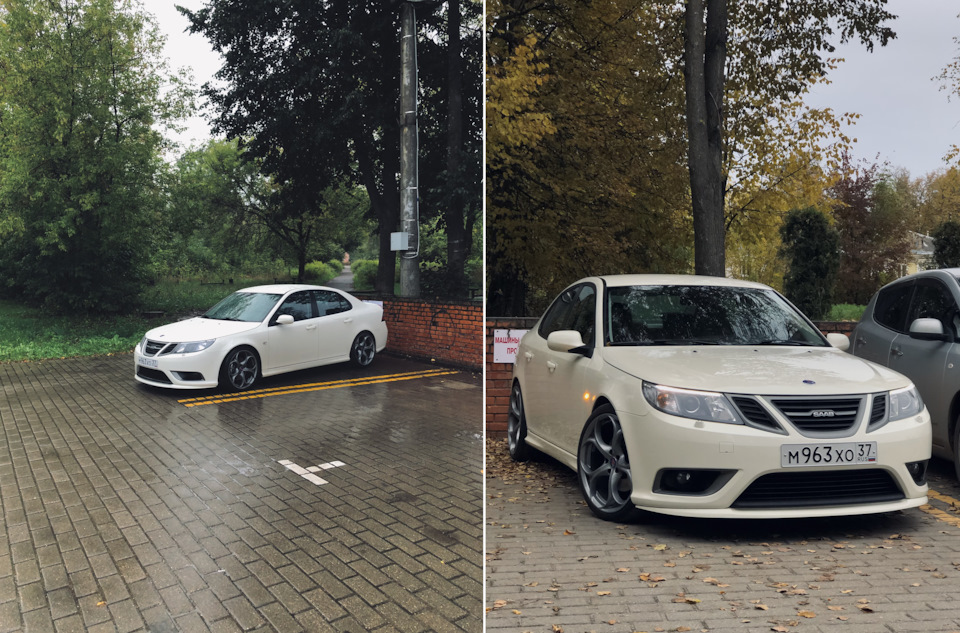 Мокрая осень. — Saab 9-3 (2G)