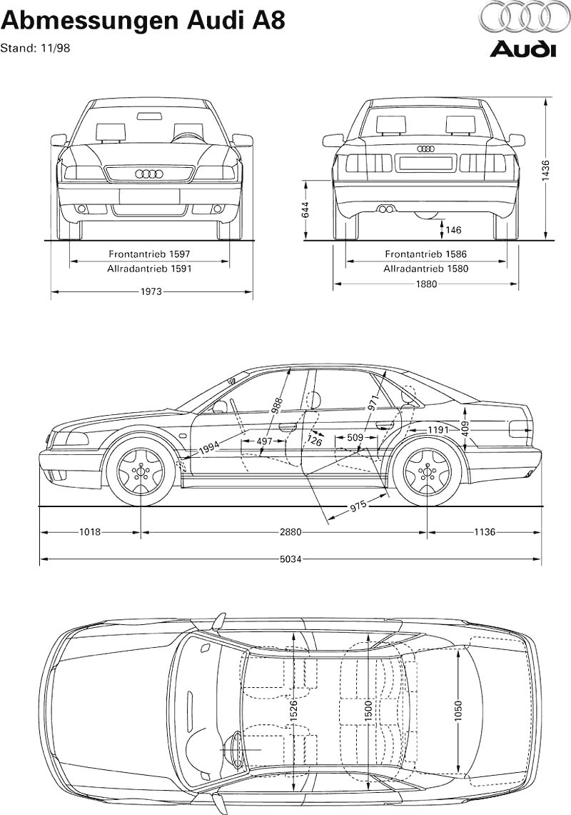 Ауди 100 с4 чертеж