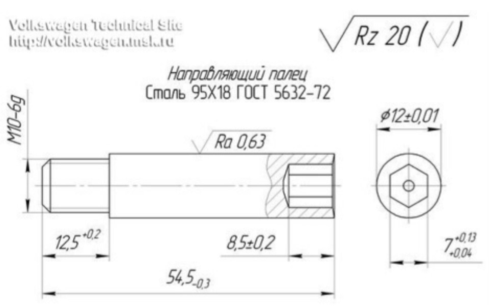 По этому чертежу, только резьба с шагом 1.25 и хвостовик не с внутренним шестигранником а наружным и соответственно длиннее на 10мм — Chrysler Grand Voyager IV (North America)