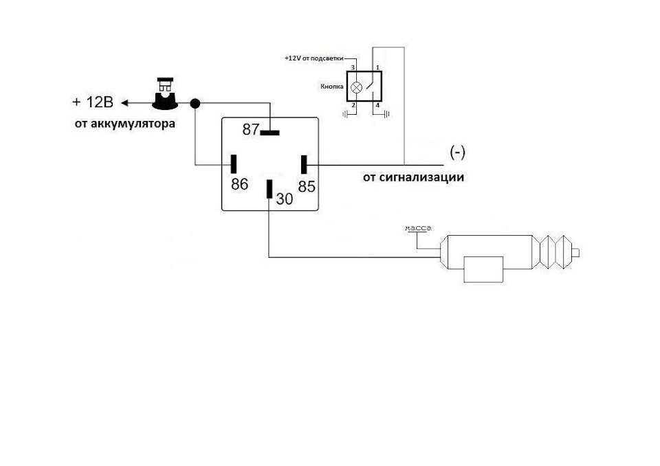 Схема подключения замка багажника