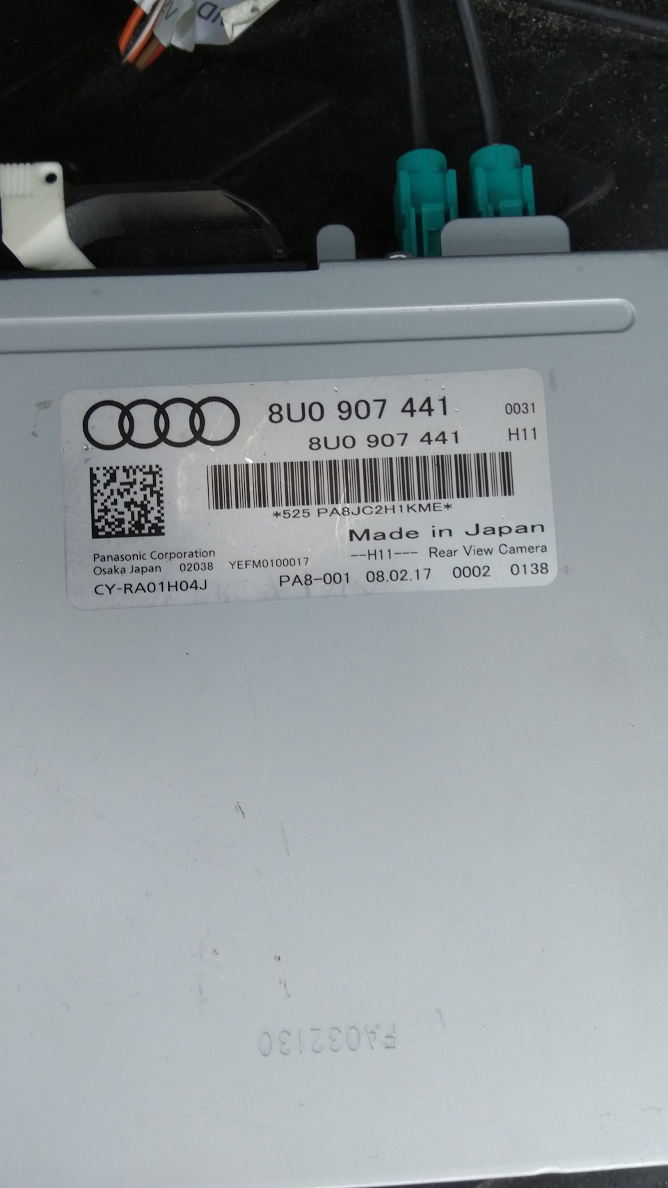 Фото в бортжурнале Audi Q3 (1G). Запчасти на фото: 8U0907441, PA8001