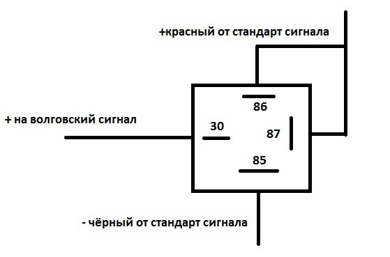 Ваз 2110 схема подключения реле звукового сигнала