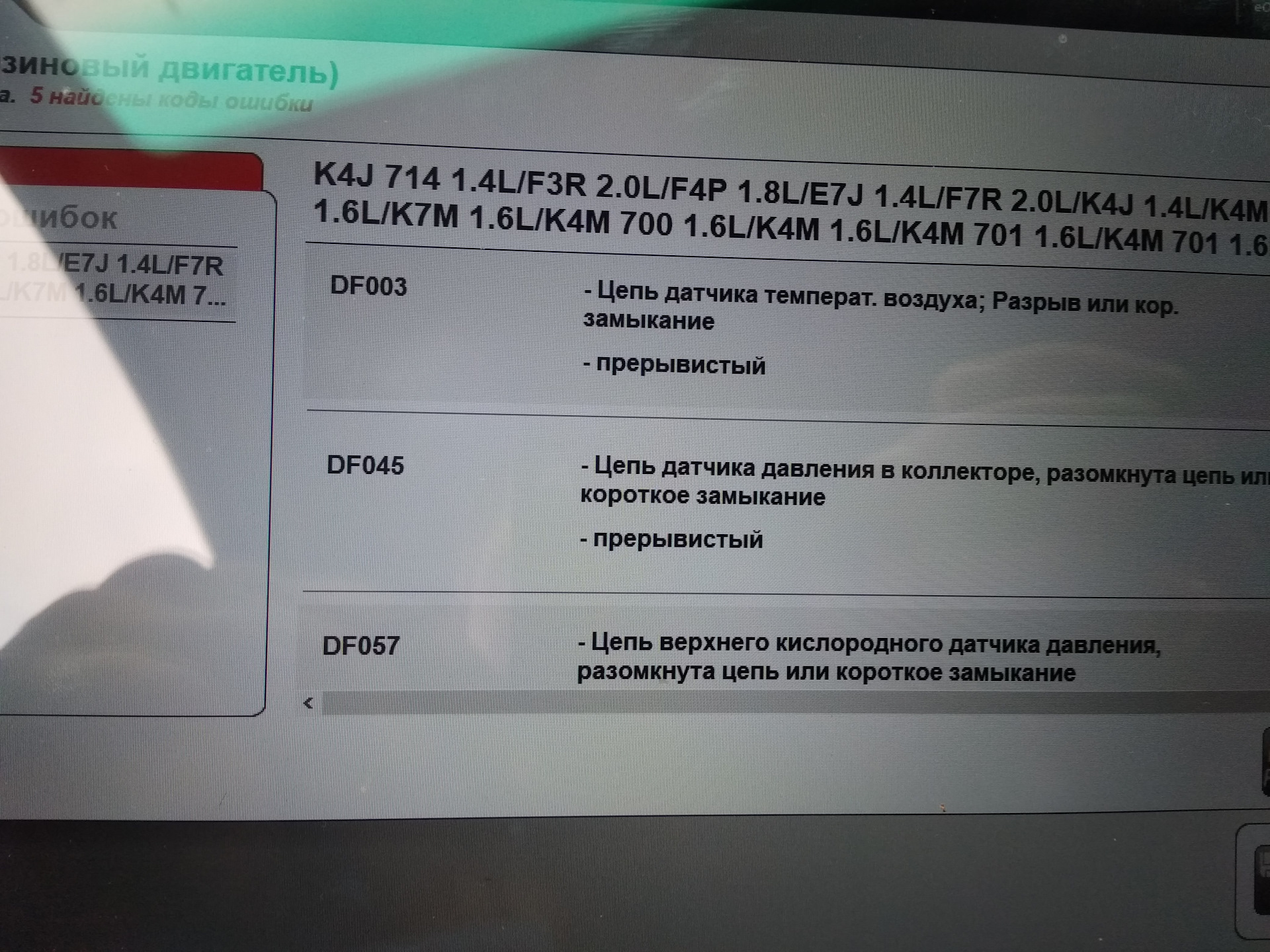 Ошибка рено лагуна 3. Df045 ошибка Рено Логан.