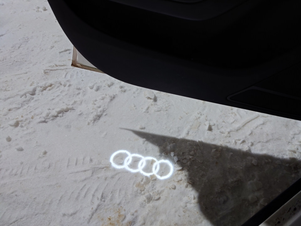 Проекция логотипа Ауди в двери — Audi A5 Sportback (1G), 2 л, 2009 года ...