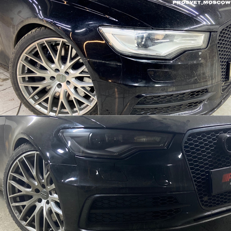 Audi A6 C7 -Замена линз, стёкол, окрас масок фар, защита пленкой —  PROSVET_MOSCOW на DRIVE2