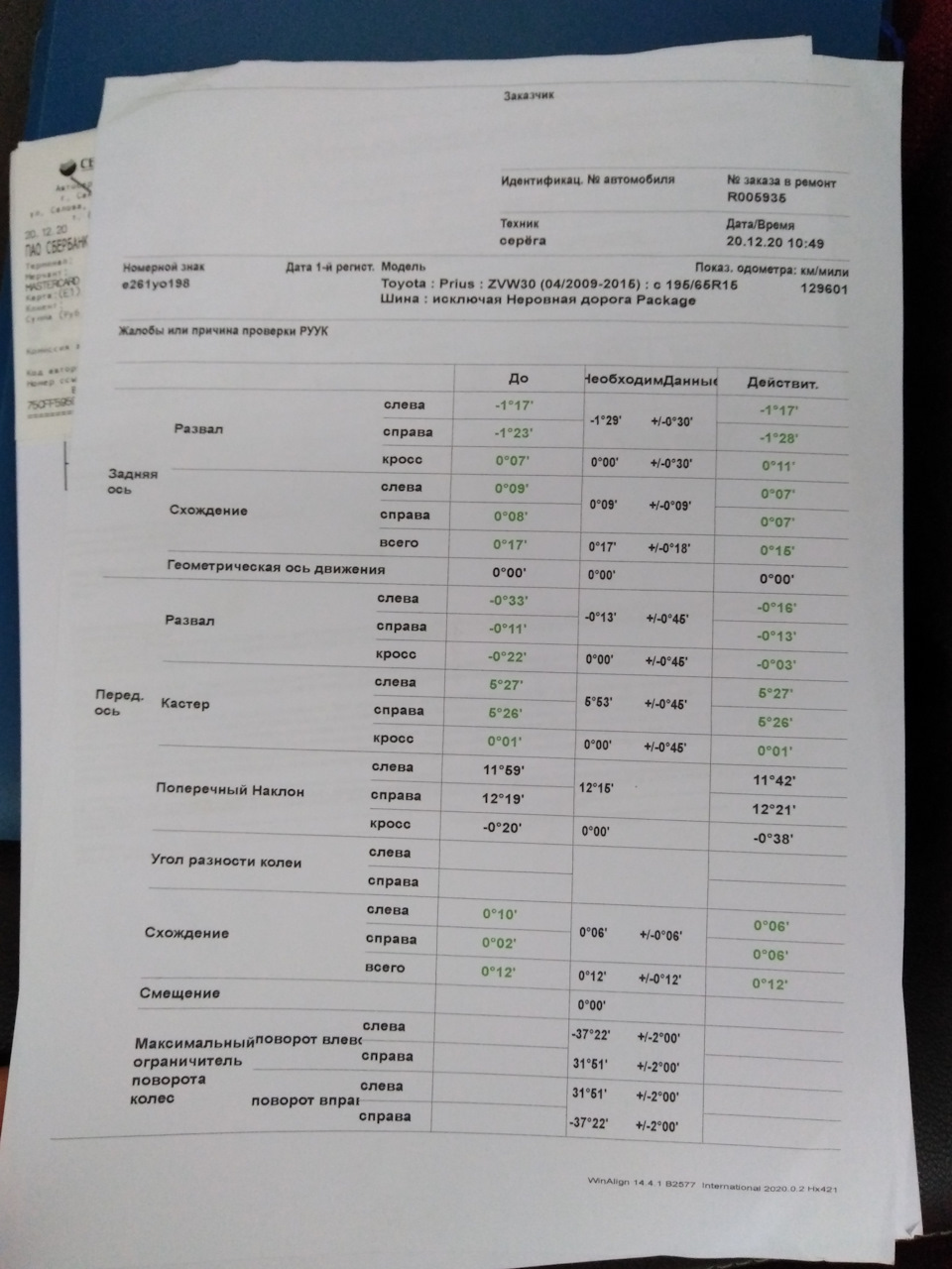 Развал-схождение. Доверяй, но проверяй, блин… Ч.1. Мой случай — Toyota  Prius (30), 1,8 л, 2012 года | визит на сервис | DRIVE2