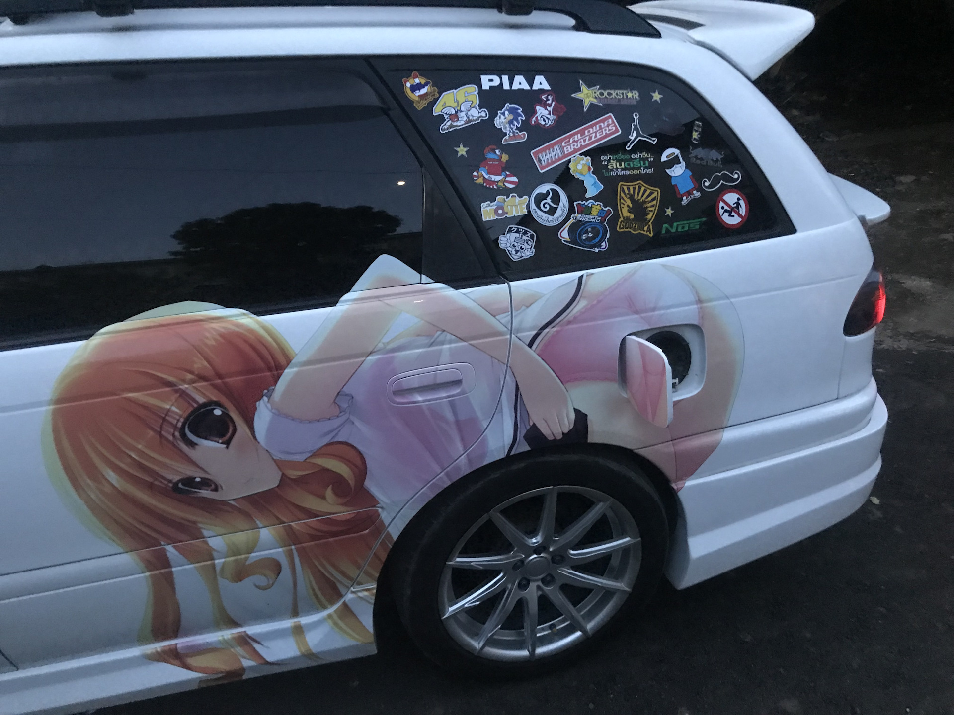 Hello Titty Bumper Sticker Funny Tailgate Meme Kitty Japanese Jdm Decal