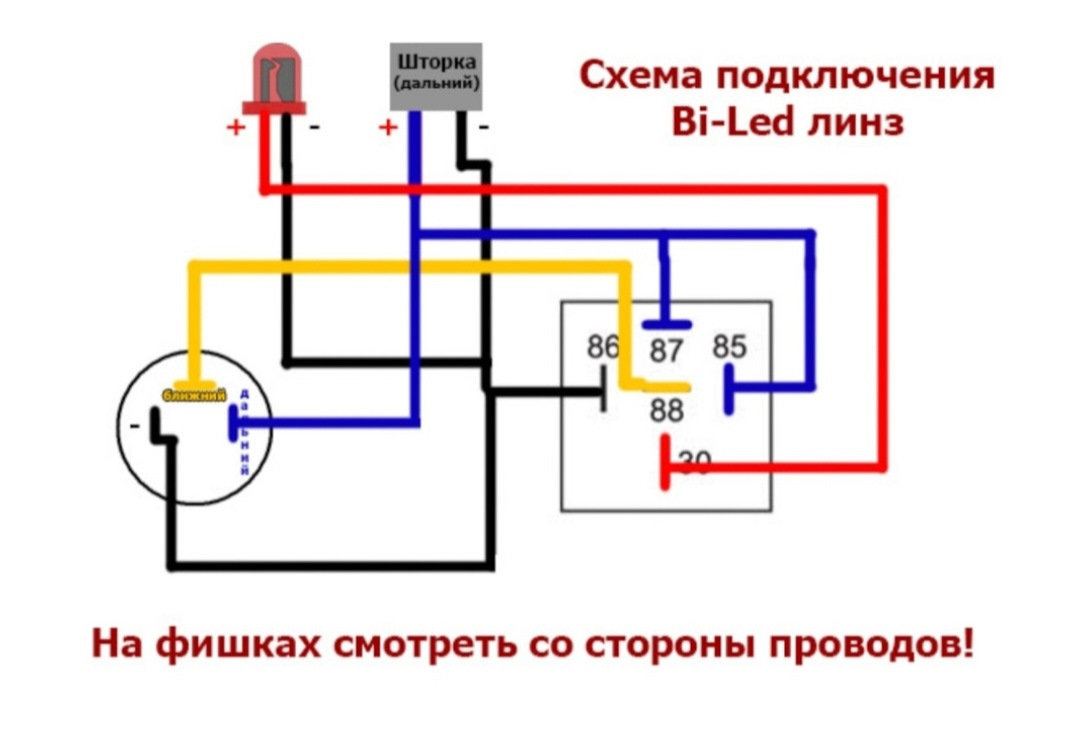 Как подключить провода к фаре Bi led линзы в nissan x-trail до рестайл - Nissan X-Trail II (t31), 2 л, 2007 го