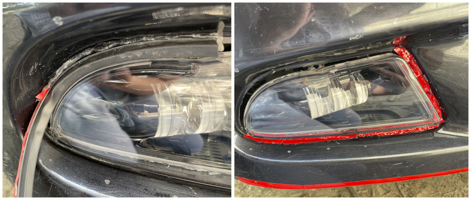 левую туманку решил сделать из двух элементов почём зря. — Hyundai Accent (2G)