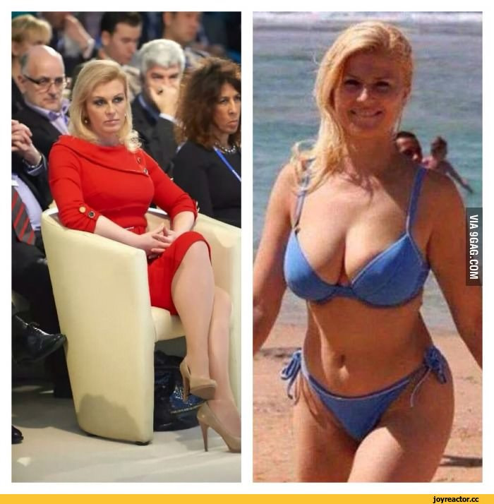 Хорватский президент в купальнике