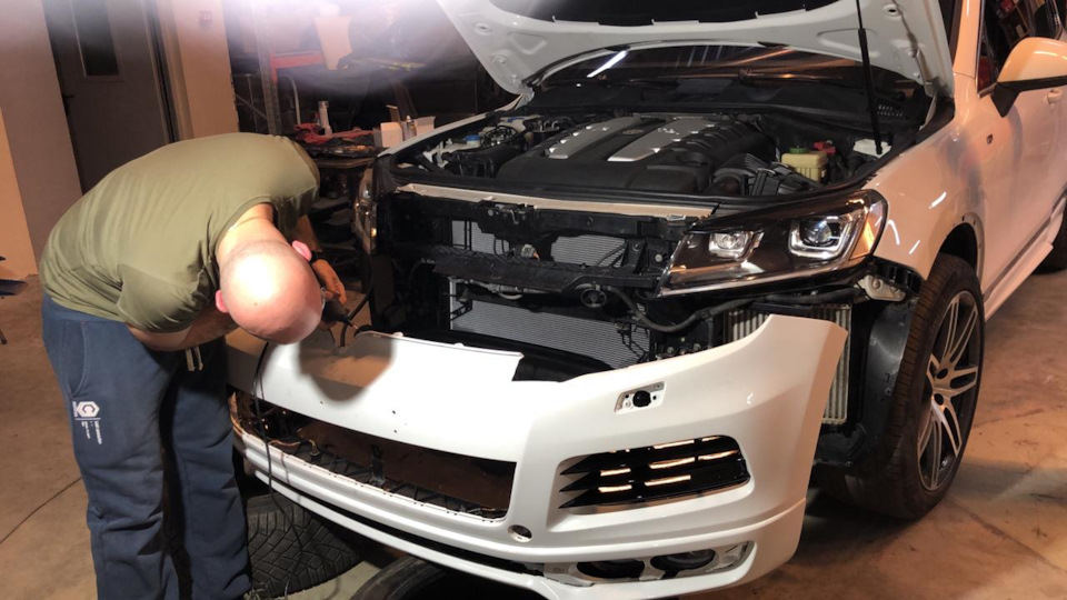 Установка фар Touareg FL в бампер NF R-line. — Volkswagen Touareg (2G ...