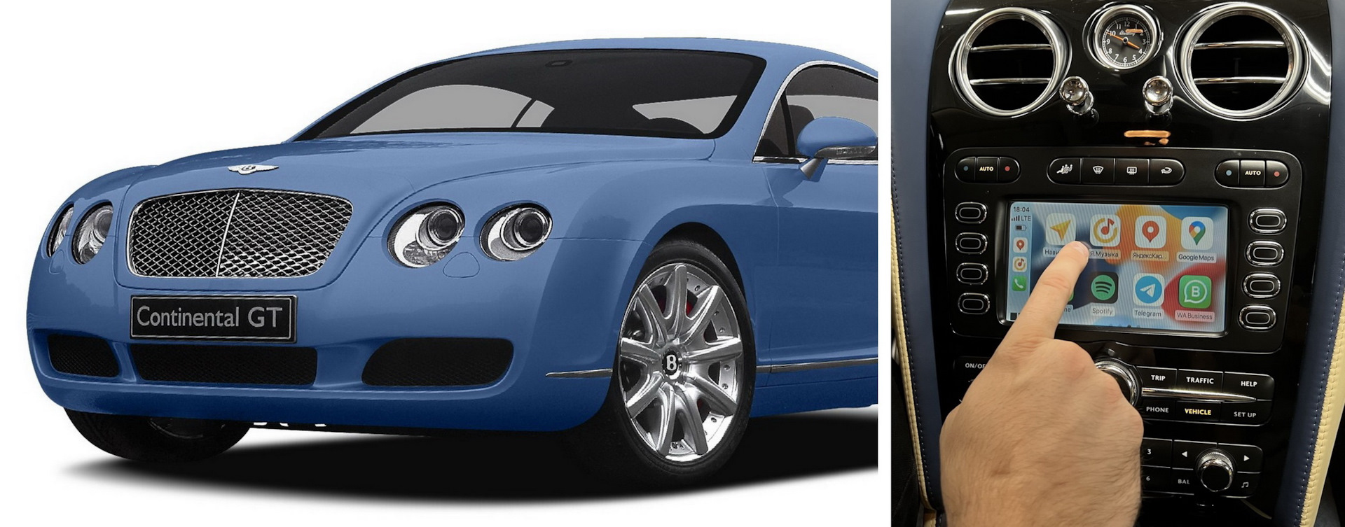 Bentley 2003-2011 — Apple Carplay на штатный монитор — BGTWorkshop на DRIVE2