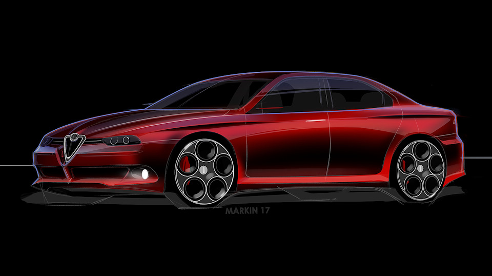 пусть этот рисунок дизайнера Василия Маркина ознаменует начало поста — Alfa Romeo 156