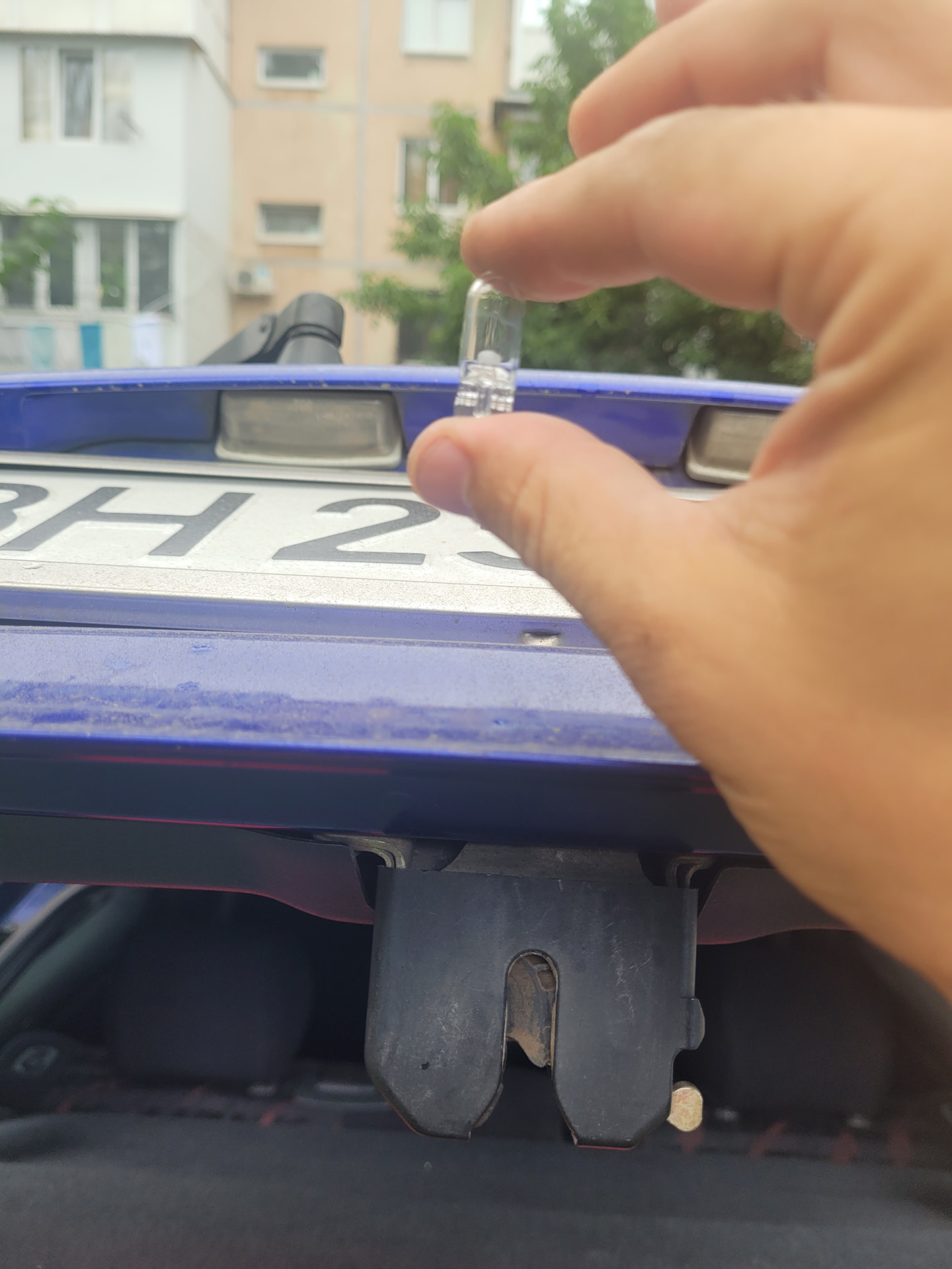 Замена лампочек номерного знака — Toyota Corolla (110), 1,4 л, 1997 ...