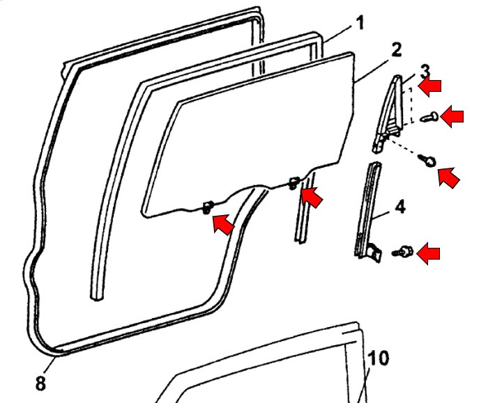 Какова схема крепления стекла к рамке кузова