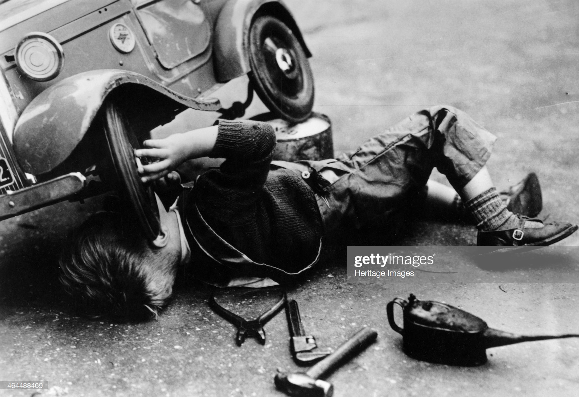 He is Mending his car