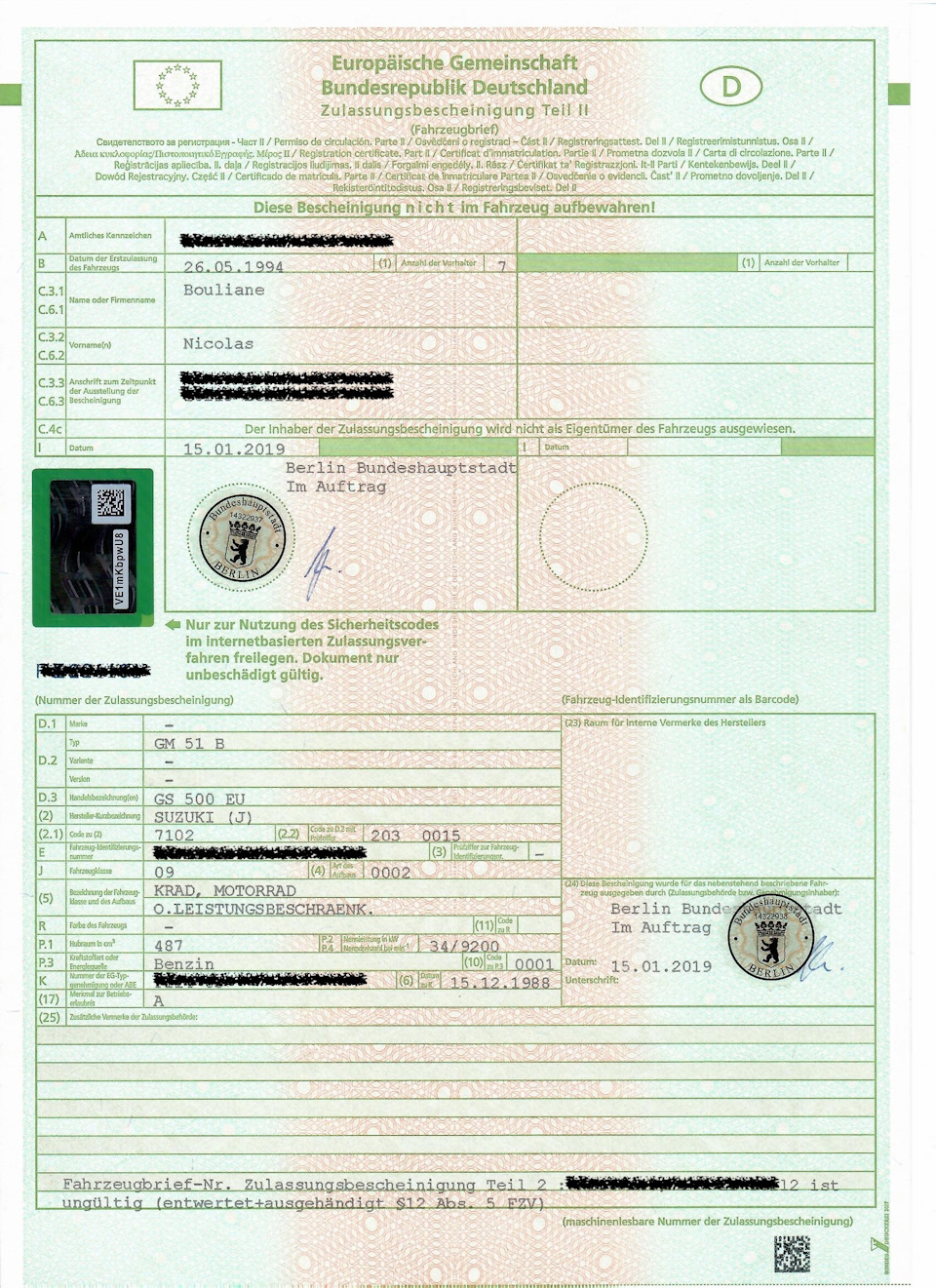 Про оформление авто в Германии — Volkswagen Golf Mk4, 1,8 л, 2001 года |  налоги и пошлины | DRIVE2